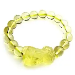 睿蓝专柜正品纯天然黄水晶单貔貅手链招财促姻缘保平安送女友新款