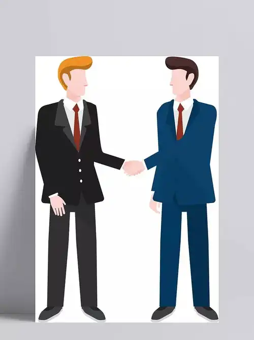 两个握手的扁平化商务男人png效果图,png元素,扁平化人物,卡通人物,商务人物,设计素材,设计元素,矢量素材,握手,西装男,效果素材,装饰素材,装饰图案南麓赤鸾