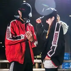 新款红色夹克男条纹拼色字母黑色上衣赛车手帅男生205cj02p65