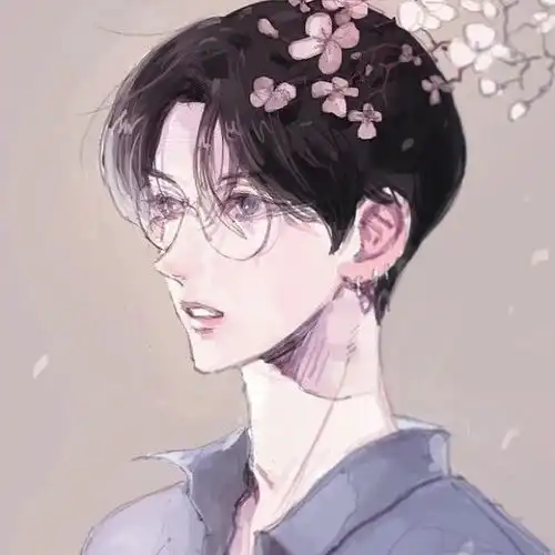二次元头像男背影图片线稿