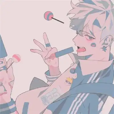 二次元男生放荡不羁的图片