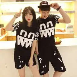 情侣装夏季情侣衣t恤短袖男搞怪情侣套夏女质量保证