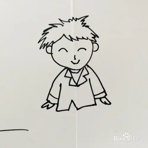 怎么画一位可爱的男同学简笔画呢