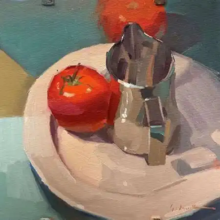 油画头像小清新油画静物微信头像图片