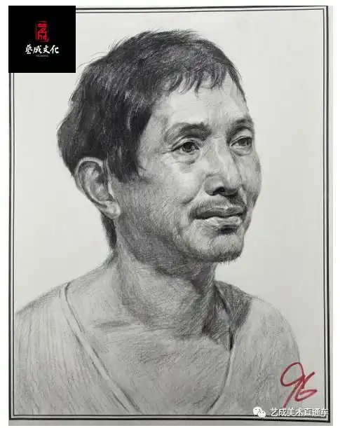 宅美术研究了河北艺成三模高分卷才知道,97分的素描头像原来都做到了这些