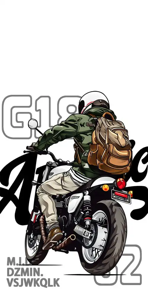 机车男背影淡江原创壁纸