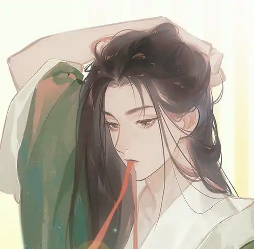 古风动漫男头明月斜,秋风冷,今夜故人来不来,教人立尽梧桐影