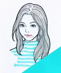 青春动人的插画真美简洁风手绘头像值得学习