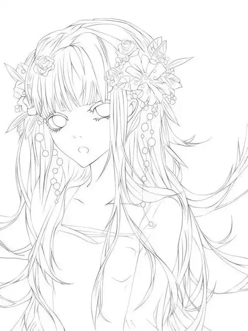 干货唯美古风动漫人物临摹线稿素材,绘画入门学习