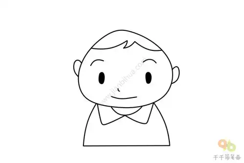 短发男孩头像简笔画