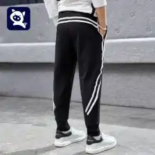 男童黑白条纹长裤薄款