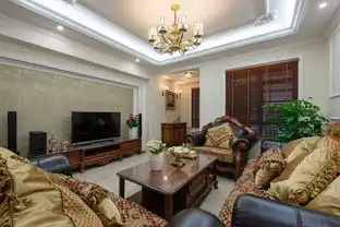 1520万140平米以上美式三居室装修效果图,低调奢华美式风格装修案例效果图齐家装修网