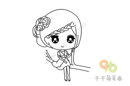 q版人物可爱萌萌女生简笔画