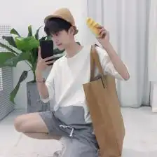 夏季港风文艺运动服套装男士中袖短裤侧条纹休闲运动套装学生班服