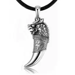 armasa阿玛莎明星同款925银狼牙项链个性霸气挂饰时尚吊坠饰品配饰礼物复古男友礼物男款