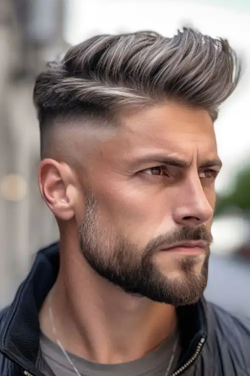 中年男士的发型智慧两侧铲短,清爽时尚永不过时