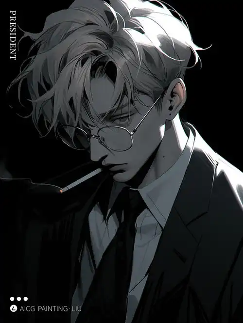 midjourney人物9组霸道总裁卡通人像创作灵感