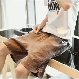 2018夏季男短裤宽松潮牌工装裤日系夏天复古亚麻裤男士裤ms