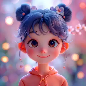 蓝发女孩设计模板下载设计素材素材下的人物素材设计模板