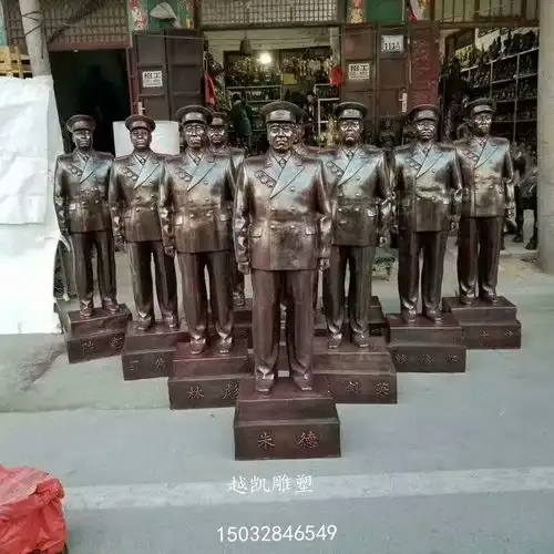 定做户外十大元帅半身像雕塑工厂越凯十大元帅半身像雕塑涞源县