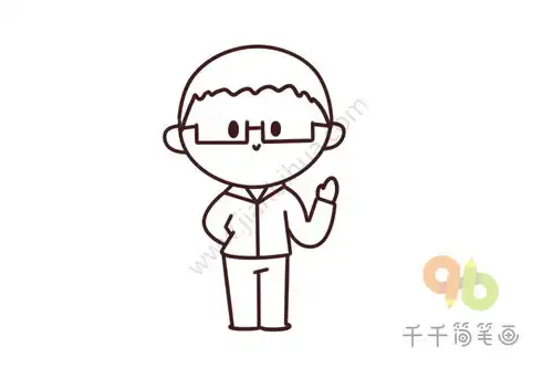 眼镜小男孩简笔画图片