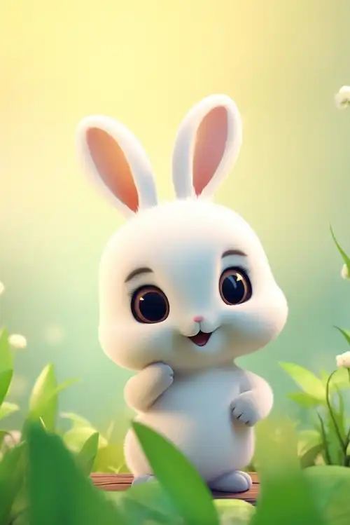 卡通可爱白兔兔子模型图片广告素材下载至来源处