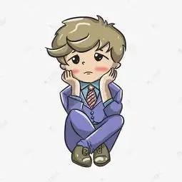 心情低落的穿西装人物卡通手绘元素素材图片免费下载千库网