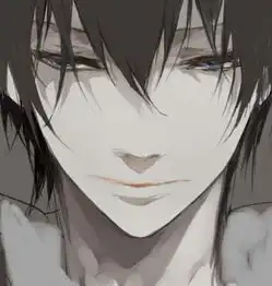 手绘插画风动漫男生头像你为他哭红眼睛,你猜我是什么心情