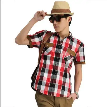 心鸟本色男装短袖衬衫纯棉麂皮绒韩版休闲图片大全邮乐官方网站