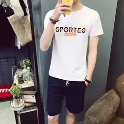 青少年短袖t恤男夏季套装2018新款韩版潮流帅气高中初中学生夏装