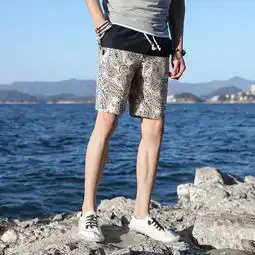 日系复古夏季棉麻宽松五分裤潮男士亚麻休闲短裤沙滩裤大码潮