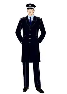 黑色男装大衣款保安制服图片