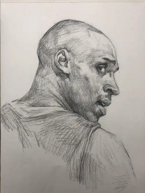 科比素描头像步骤图片科比画法教程