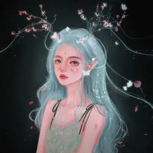 手绘女生头像没人规定一朵花必须长成向日葵或玫瑰