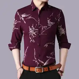 沐羊男士衬衫个性长袖图案翻领男式衬衫87625