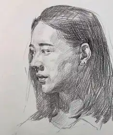 传奇绘画课堂回顾第三一一集朱传奇教你画穿格子衬衫的侧颜女青年素描头像