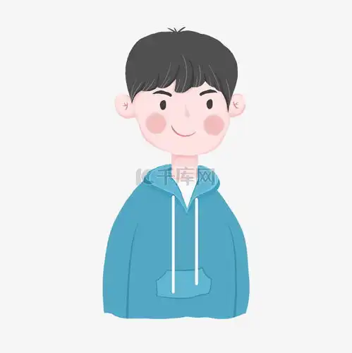 简约手绘穿蓝色卫衣的男孩插画海报免抠元素素材图片免费下载千库网