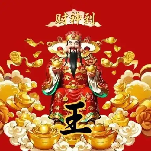 财神到精美百家姓图片分享