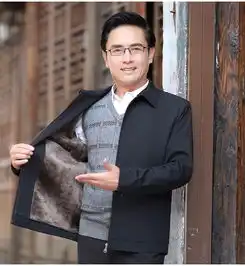 爸爸秋装外套加绒加厚夹克40中年男士50岁冬季款中老年人爷爷上衣