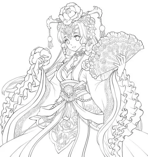 免费领155张高清古风手绘动漫线稿,免费领取,手慢无