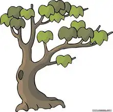 卡通风格中国传统国画植物矢量素材传统树木篇二国画树木矢量素材下载72