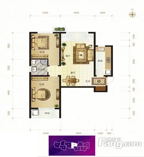 现代简约二居室95平米6万紫晶悦城装修案例石家庄房天下家居装修网