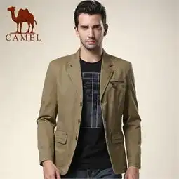 舒适,上档次camel骆驼新款男士休闲格子西服外套