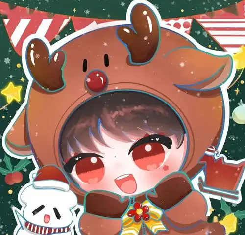 分享一组易烊千玺圣诞卡通头像