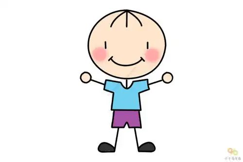 光头小男孩简笔画