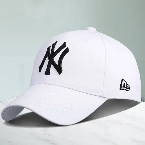 ny春夏百搭黑白光板防晒时尚棒球帽男女士户外休闲运动鸭舌帽子