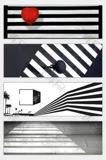 黑色炫酷创意淘宝黑白条纹斑马线海报背景图片免费下载海报bannerpsd千库网图片编号5373300