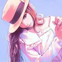 漫画图片女生戴帽子可爱头像小清新