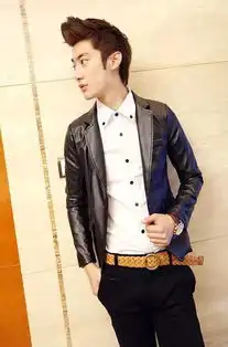 皮衣帅气文艺诠释男人稳重洒脱