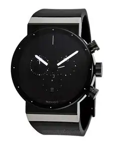 海外直达movadomovado男款暗黑炫酷三眼石英表黑色mv0606501